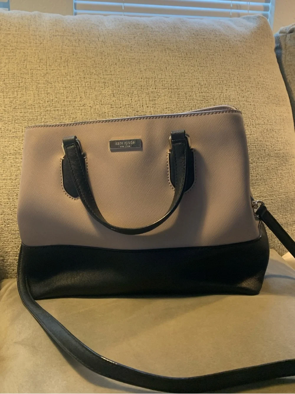 kate spade two-tone bag - black & taupe